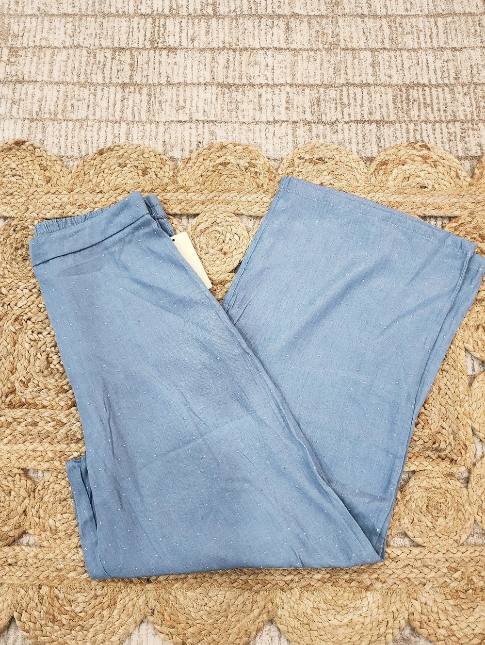 Womens Wide Pants With Ringstones